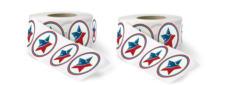 We also offer crack-n-peel stickers and bumper stickers. These stickers can be exposed to thousands of voters. Make sure you print plenty of stickers to promote your campaign and distribute them everywhere. Political Stickers by Primo Print
